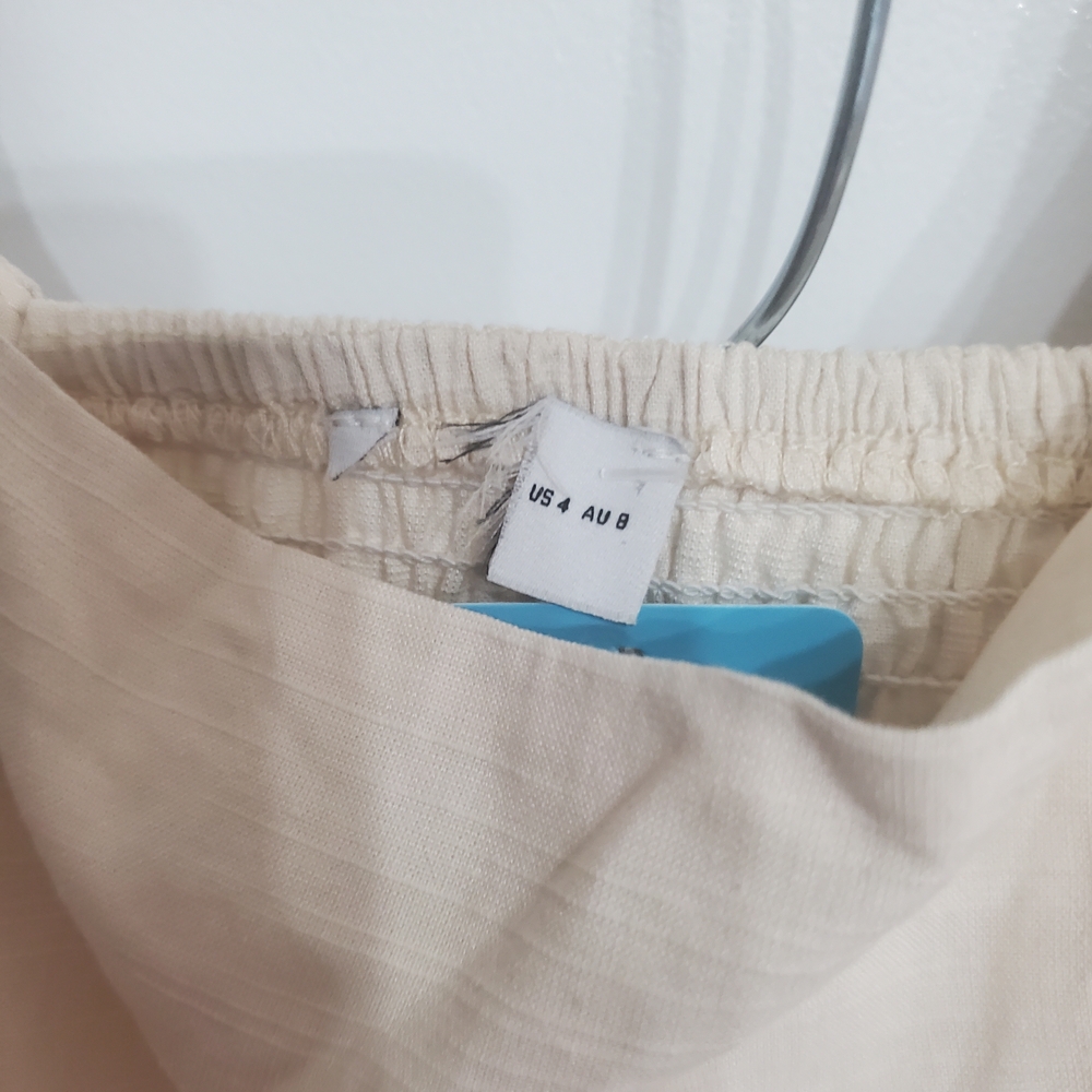 Women's Cream Wrap Mini Skirt - Picture 3 of 11